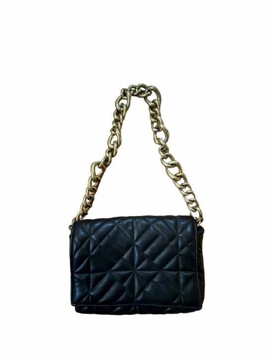 Zara Handbags - Zara Quilted Black Shoulder Bag with Gold Chain